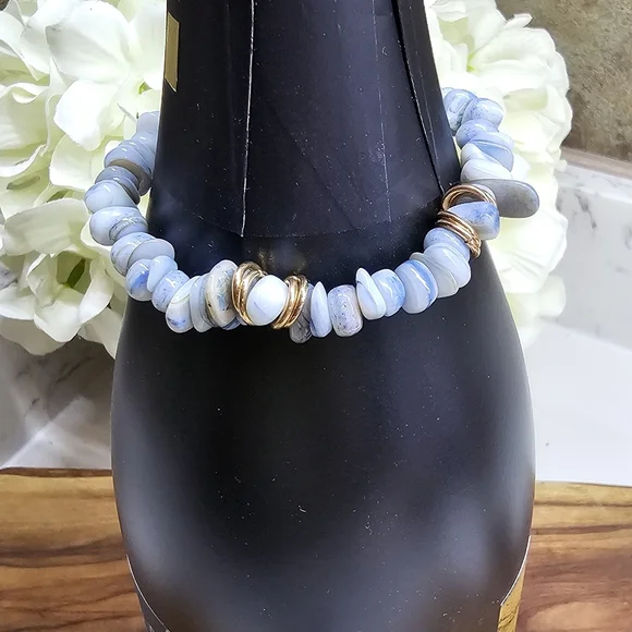 Druzy Dreams Stack Bracelets Set In Blue - Picture 5 of 8